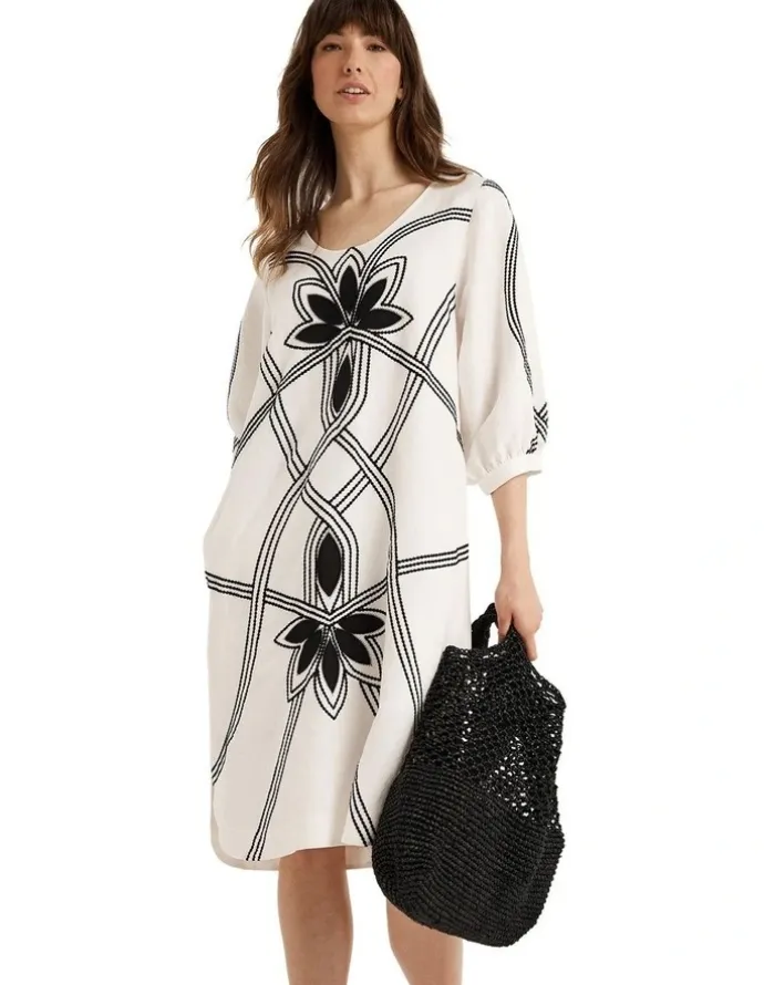 Yarra Trail Fiesta Dress in Ecru