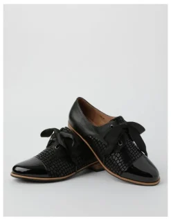 Zazou Avril Black Lace-Up Brogues